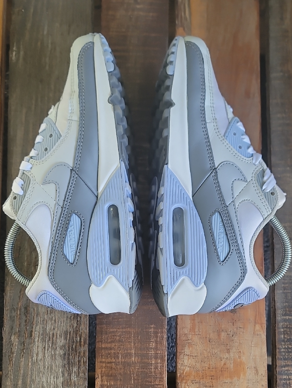 Nike White Air Max 90 🔥"Cobalt Bliss"🔥 Wmns 8 Great Condition Ships Today - Picture 4 of 13